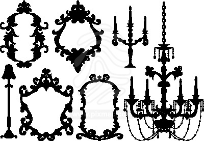 Antique Chandeliers on Antique Picture Frames And Crystal Chandelier Vector